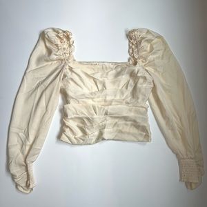 ASTR The Label square neck top with flowy sleeves